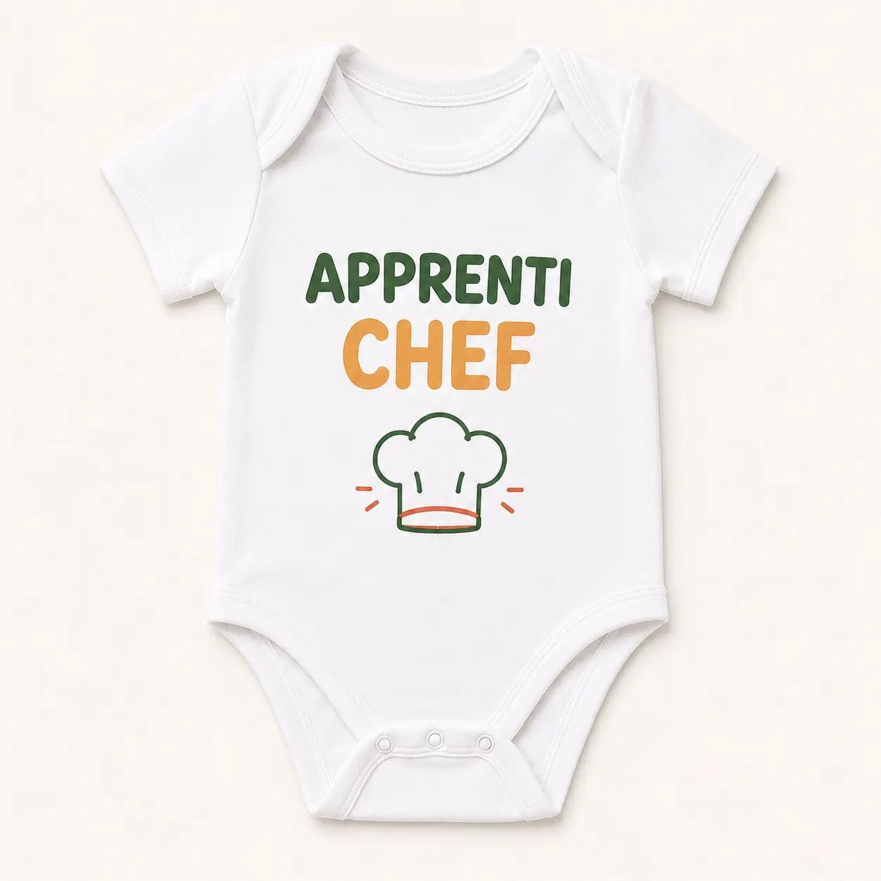 Body bébé NDC — Apprenti chef blanc - packshot fond blanc