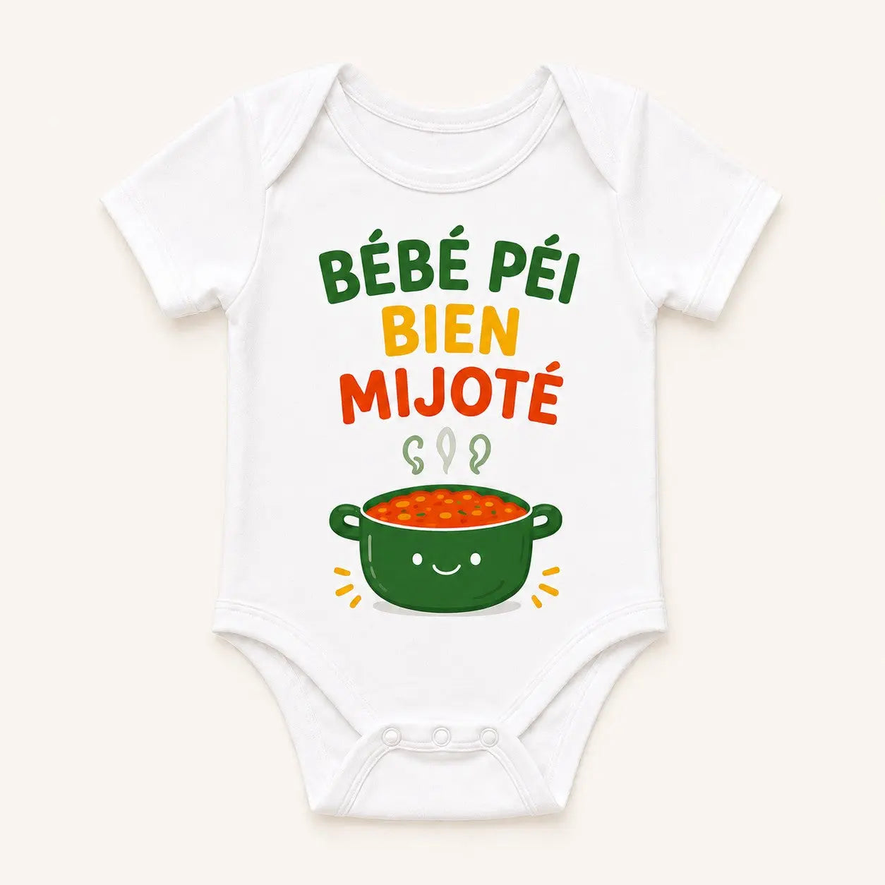 Body bébé NDC — Bébé péi bien mijoté blanc - packshot fond blanc