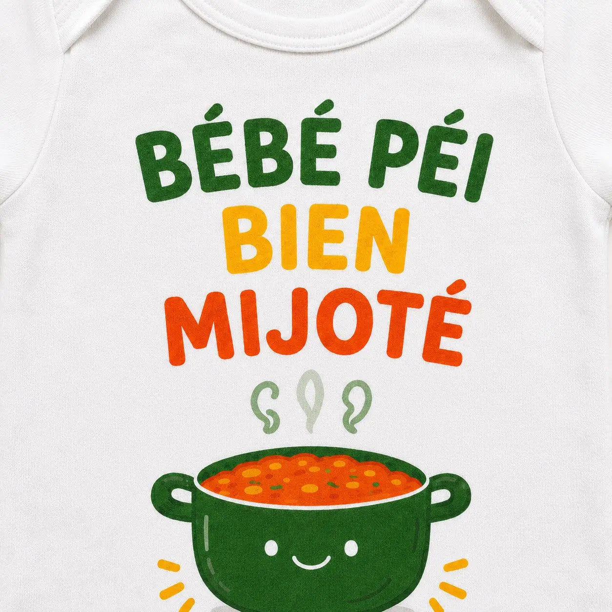 Body bébé NDC — Bébé péi bien mijoté blanc - zoom poitrine
