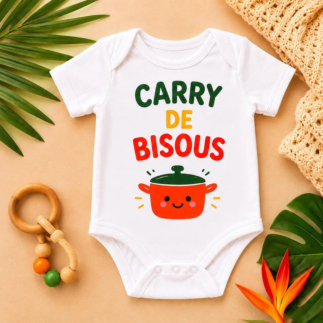 Body bébé NDC — Carry de bisous blanc - packshot fond blanc