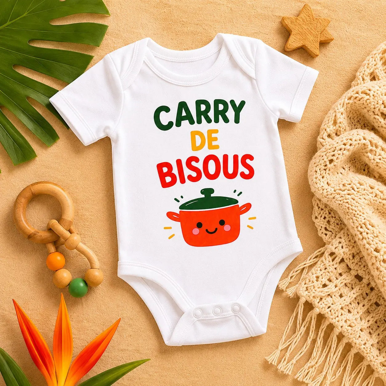 Body bébé NDC — Carry de bisous blanc - flat lay