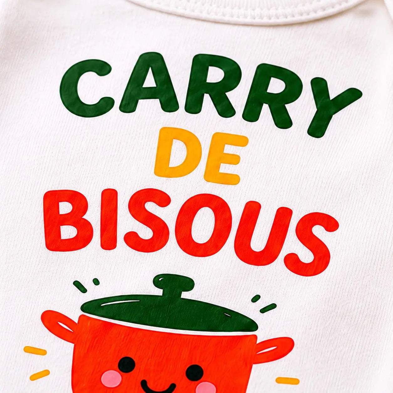 Body bébé NDC — Carry de bisous blanc - zoom poitrine