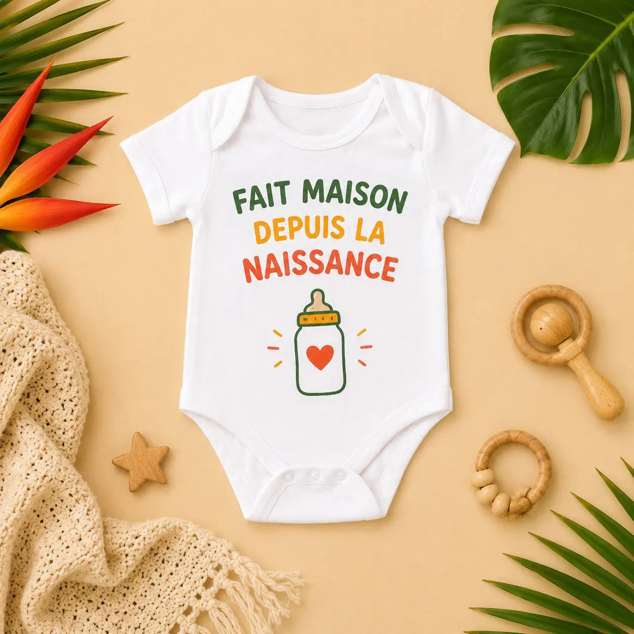 Body bébé NDC — Fait maison depuis la naissance blanc - visuel principal