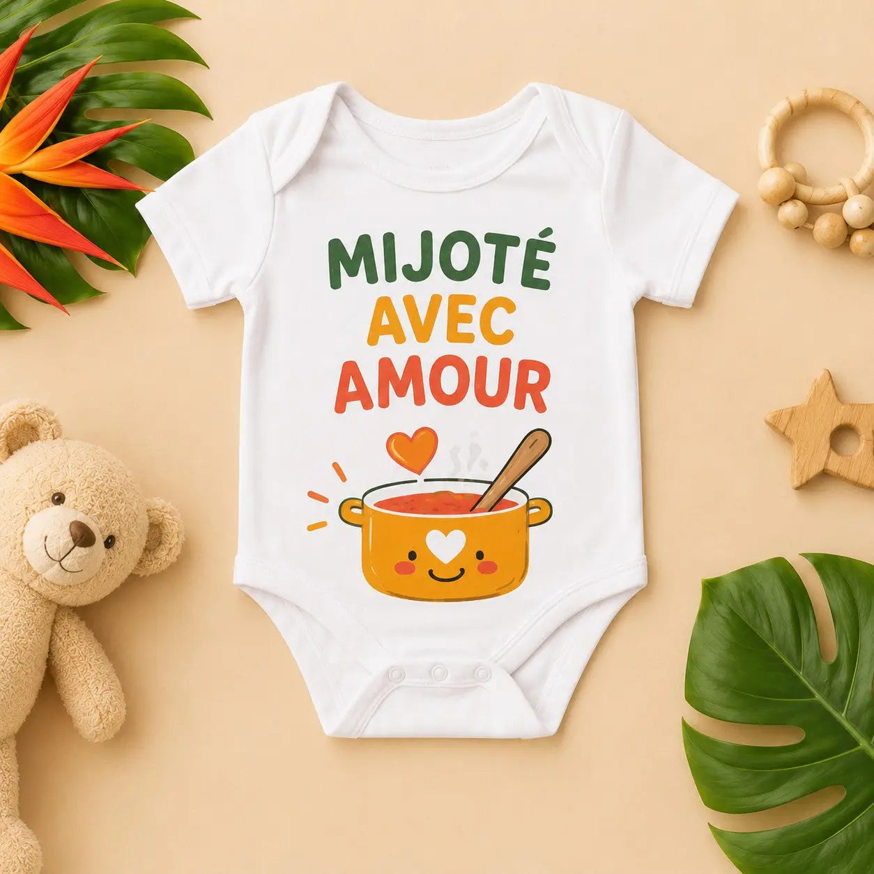 Body bébé NDC — Mijoté avec amour blanc - visuel principal