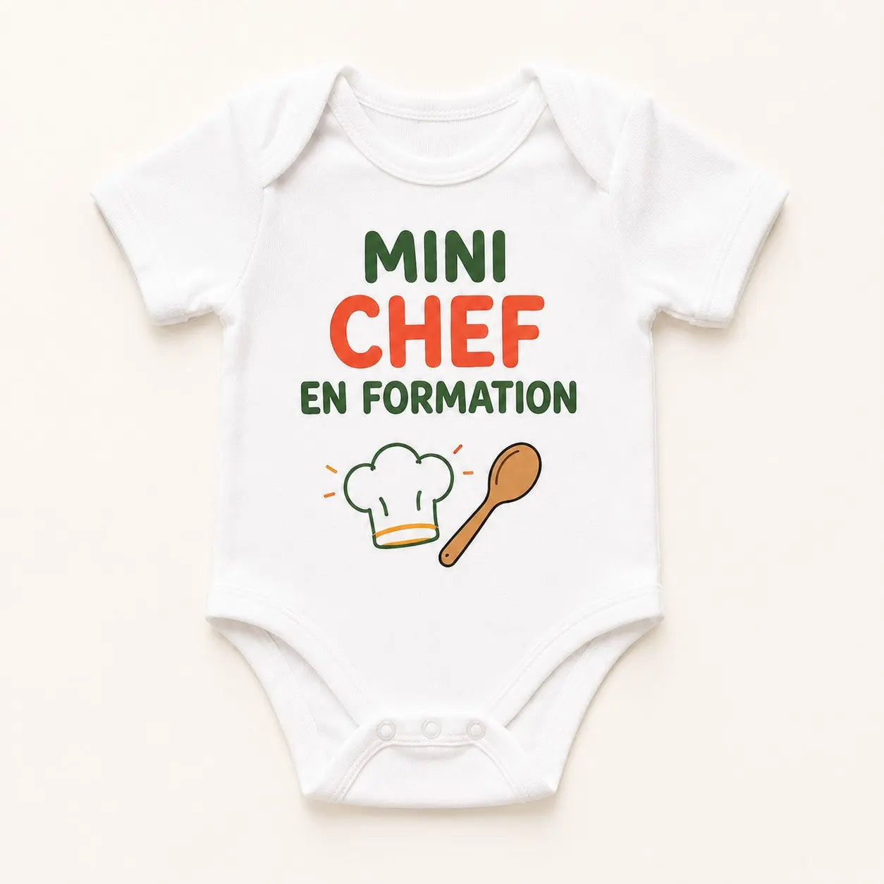 Body bébé NDC — Mini chef en formation blanc - packshot fond blanc