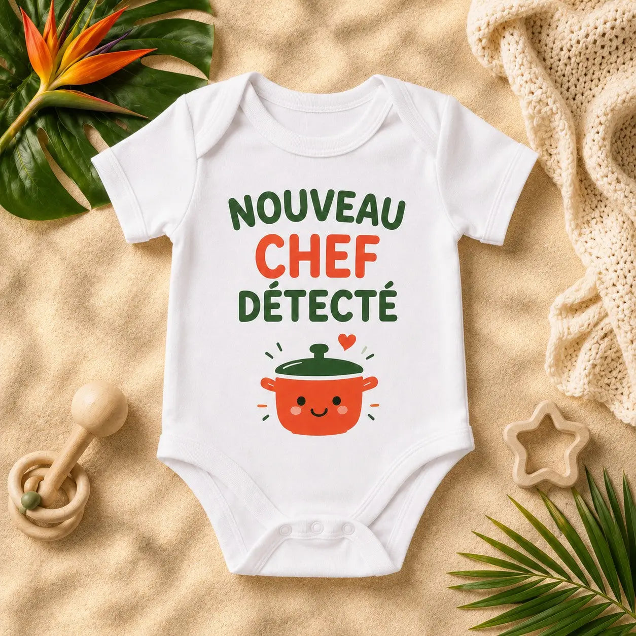 Body bébé NDC — Nouveau chef détecté blanc - flat lay
