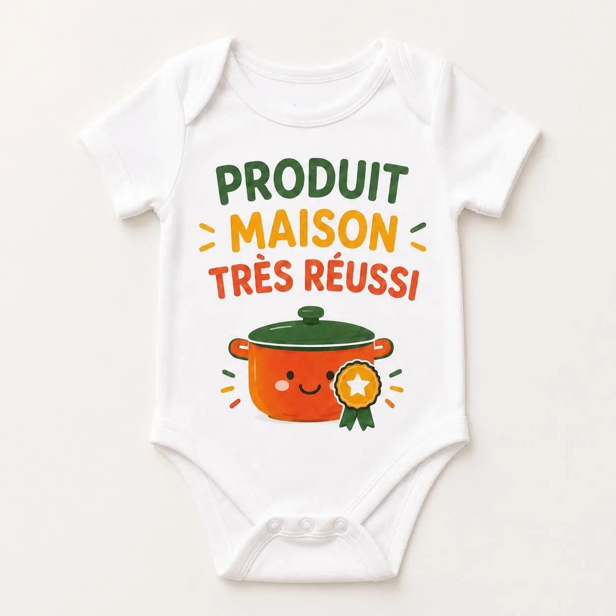 Body bébé NDC — Produit maison très réussi blanc - packshot fond blanc