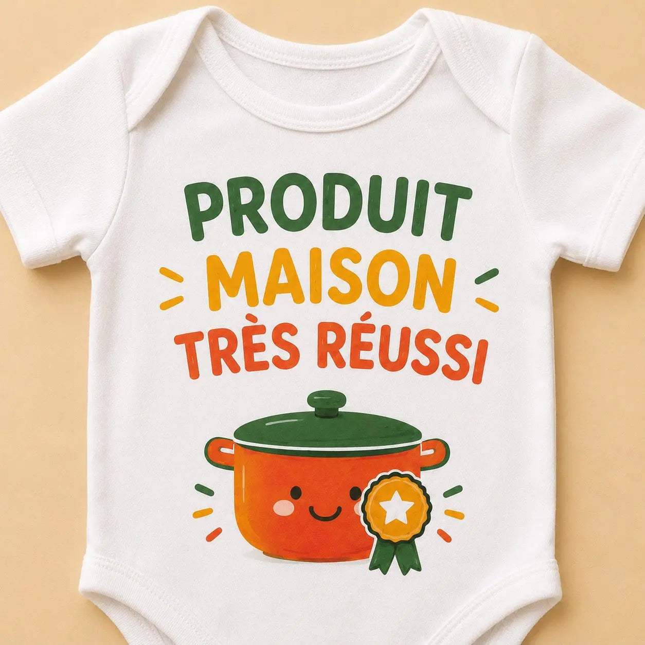 Body bébé NDC — Produit maison très réussi blanc - zoom poitrine