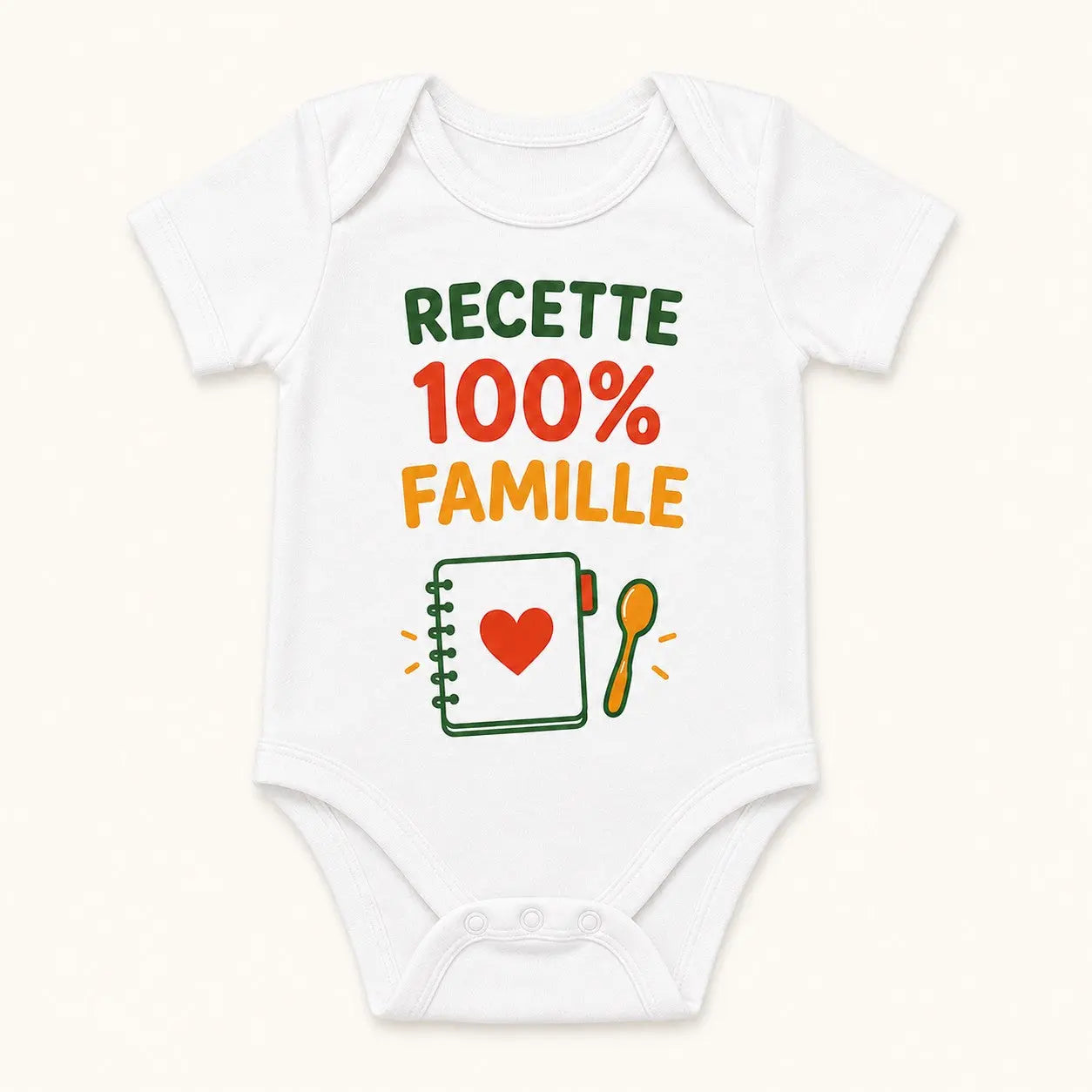 Body bébé NDC — Recette 100 pour cent famille blanc - packshot fond blanc