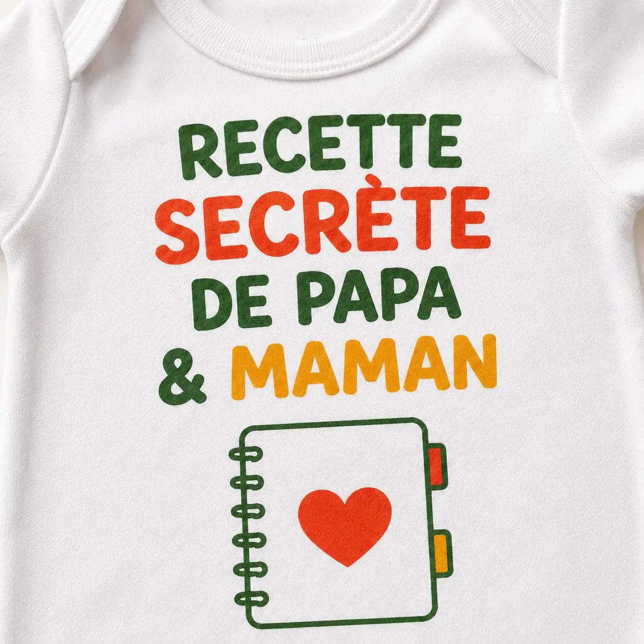 Body bébé NDC — Recette secrète de papa et maman blanc - zoom poitrine