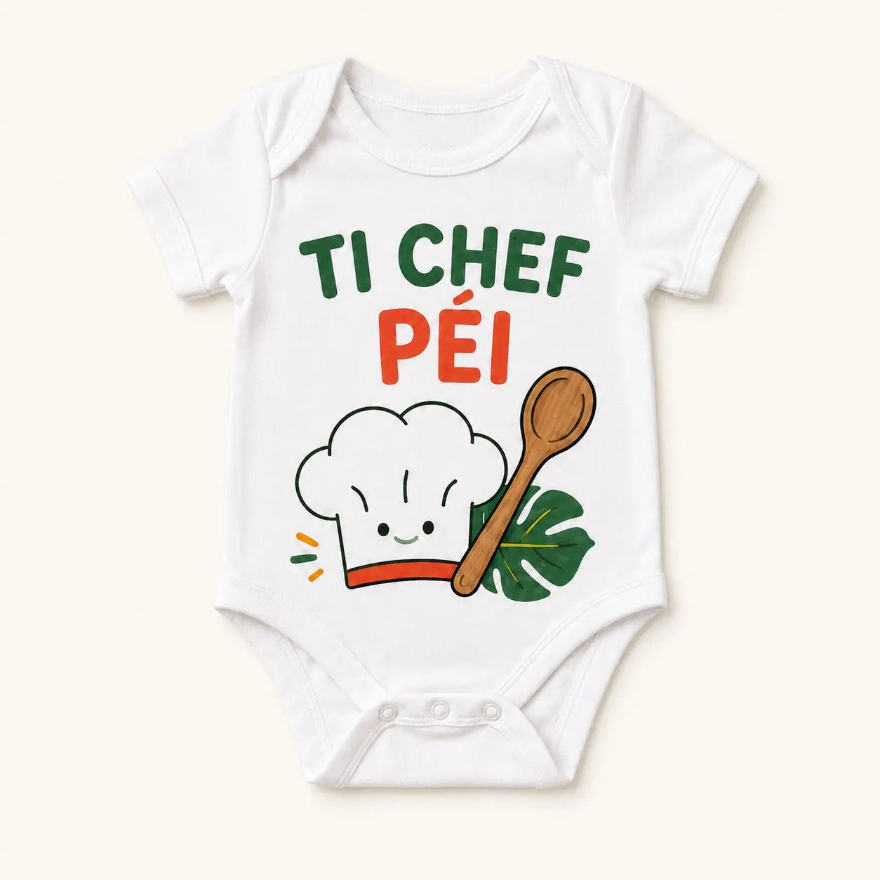 Body bébé NDC — Ti chef péi blanc - packshot fond blanc