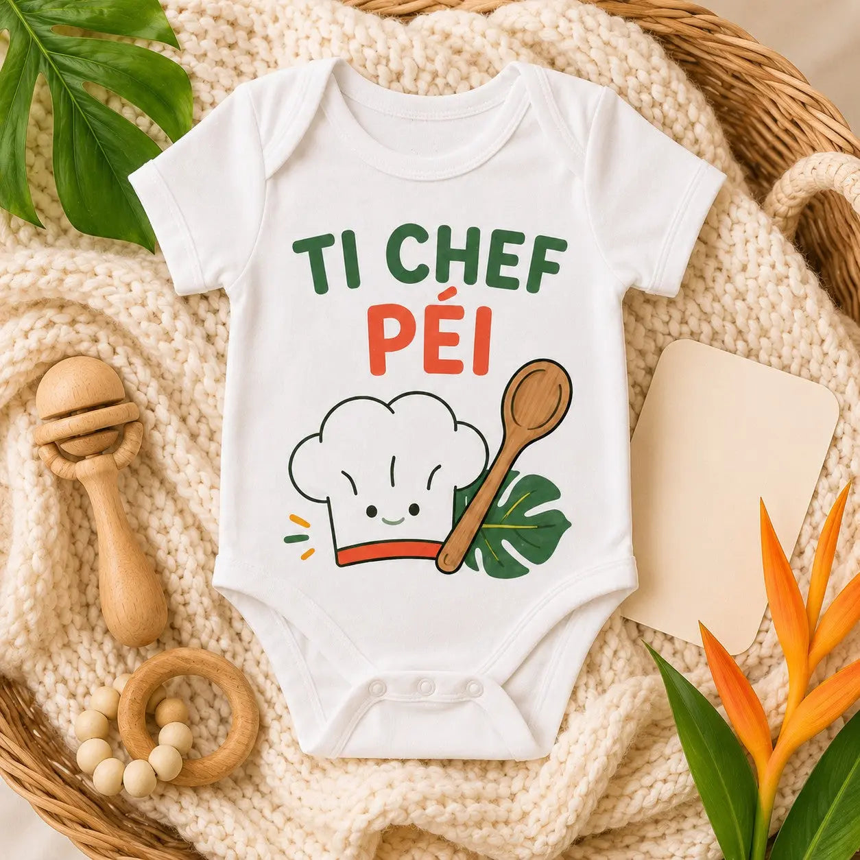 Body bébé NDC — Ti chef péi blanc - flat lay