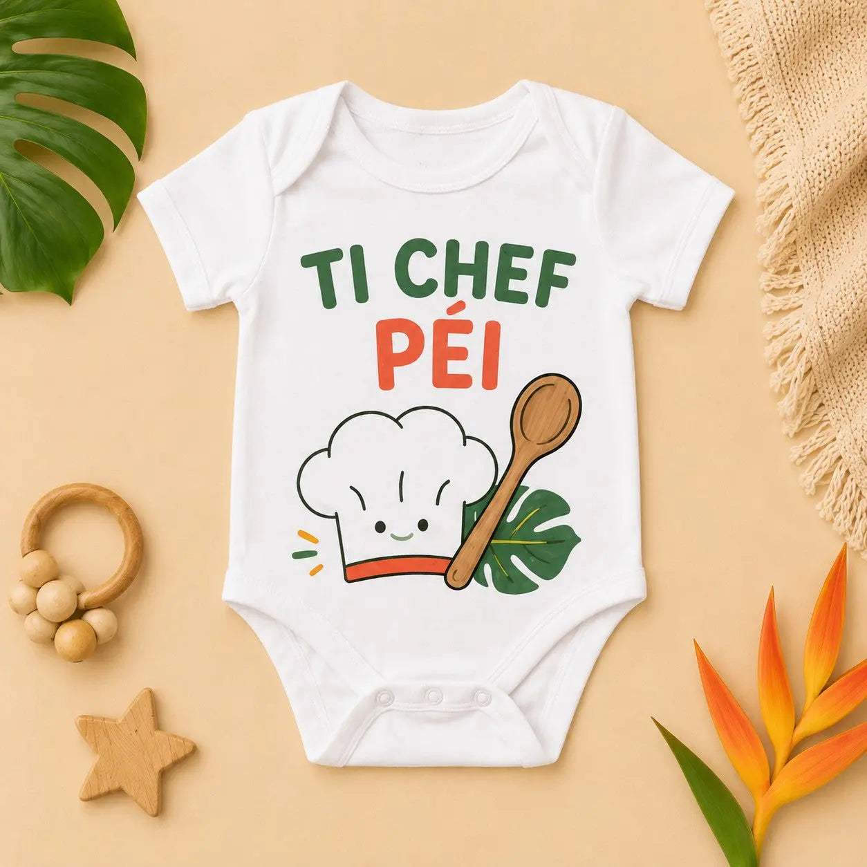 Body bébé NDC — Ti chef péi blanc - visuel principal