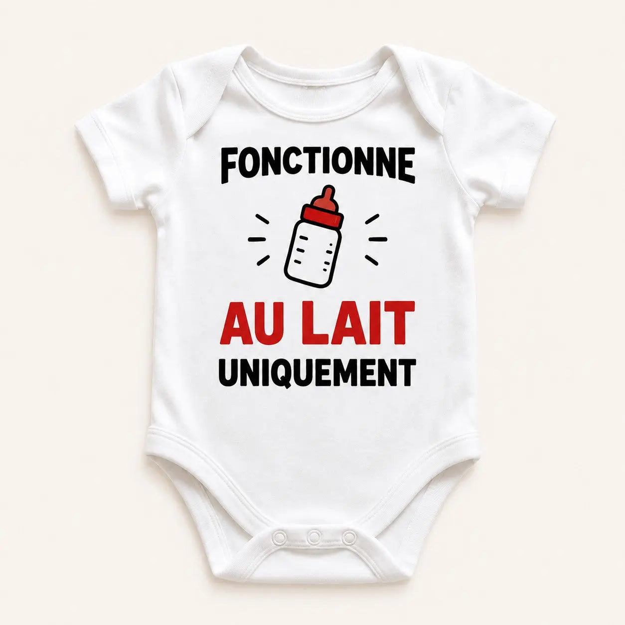 Body bébé NDC — Fonctionne au lait uniquement blanc - packshot fond blanc