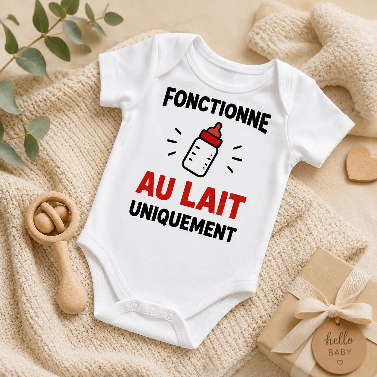 Body bébé NDC — Fonctionne au lait uniquement blanc - lifestyle