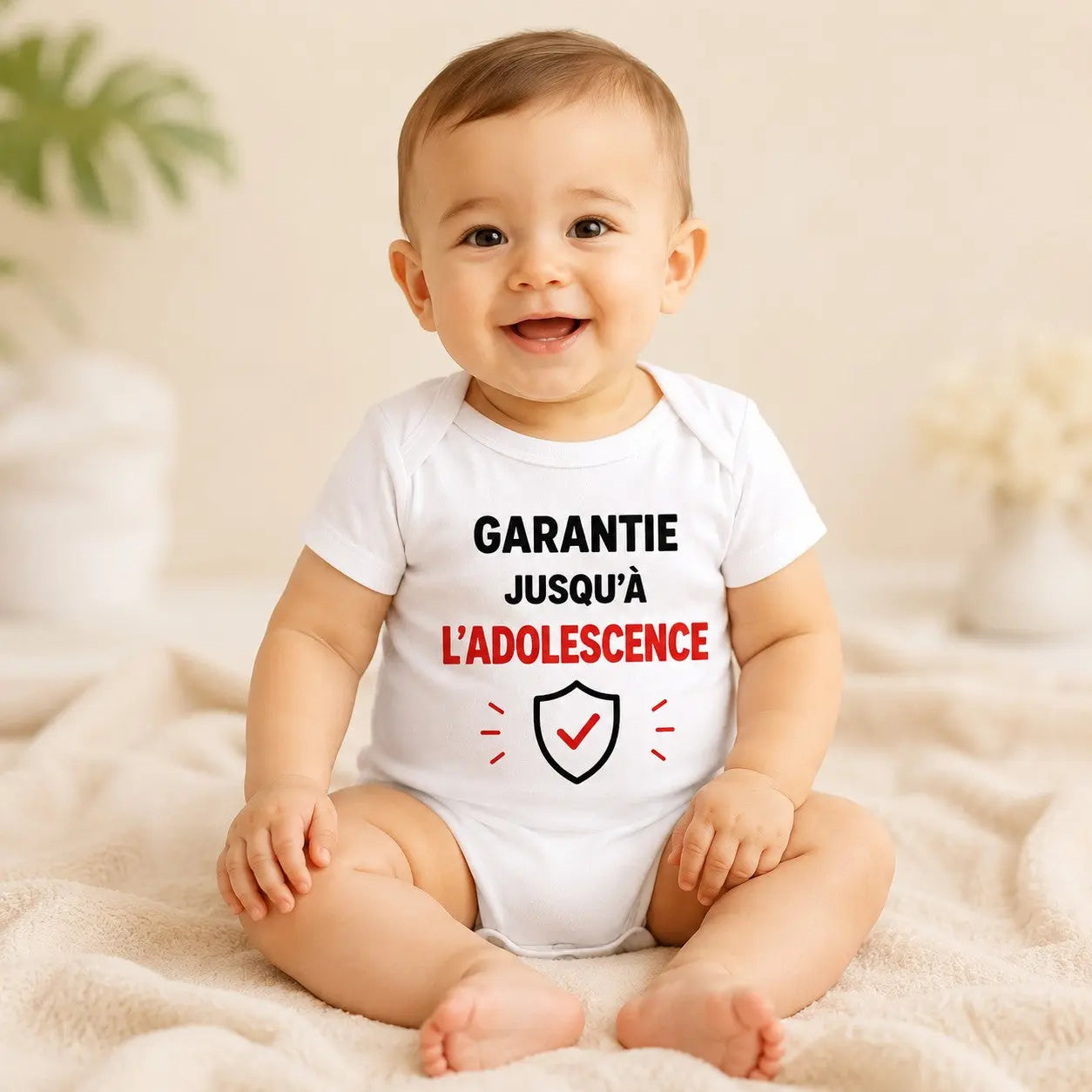 Body bébé NDC — Garantie jusqu'à l'adolescence blanc - porté mannequin bébé