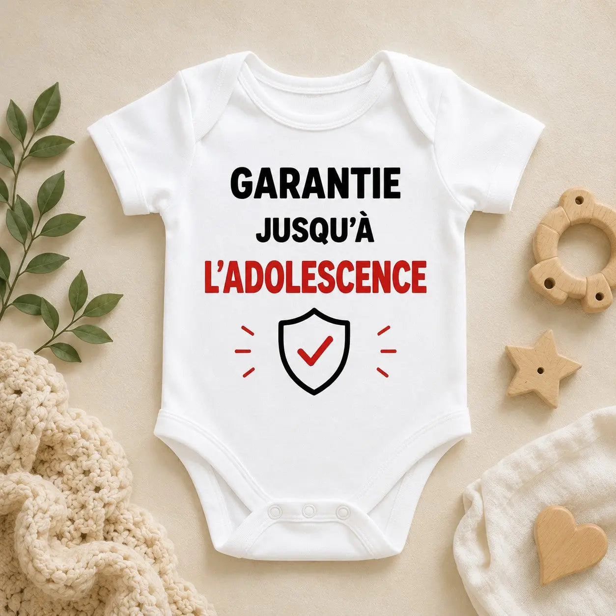 Body bébé NDC — Garantie jusqu'à l'adolescence blanc - visuel principal