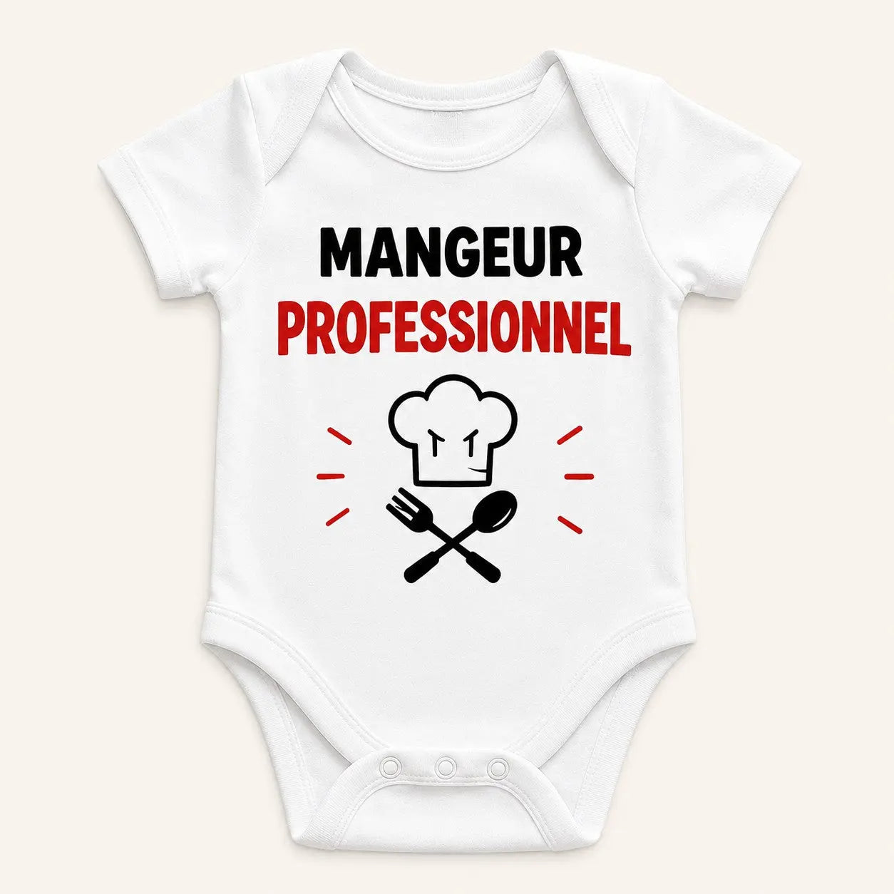 Body bébé NDC — Mangeur professionnel blanc - packshot fond blanc