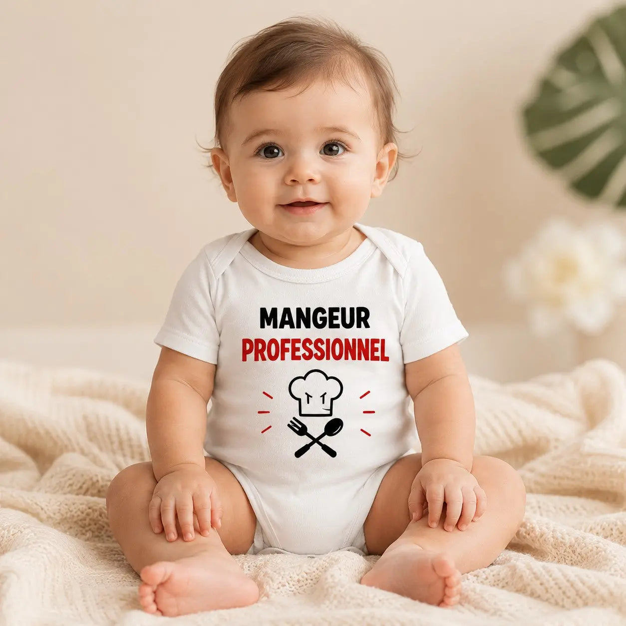 Body bébé NDC — Mangeur professionnel blanc - porté mannequin bébé