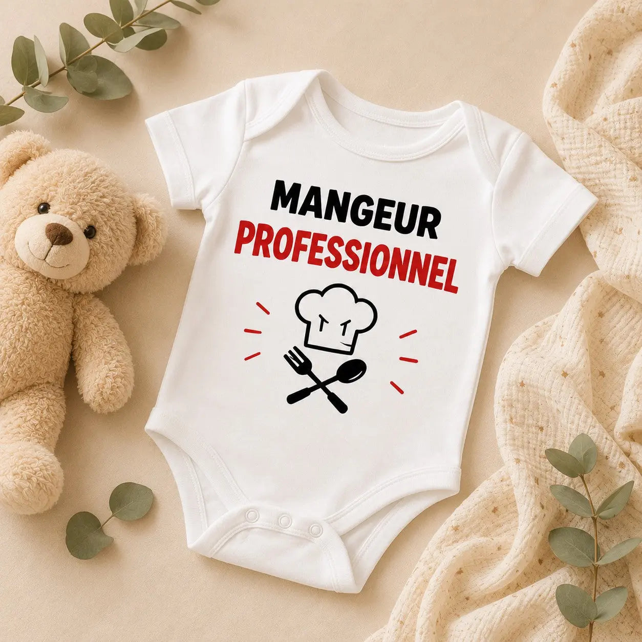 Body bébé NDC — Mangeur professionnel blanc - lifestyle