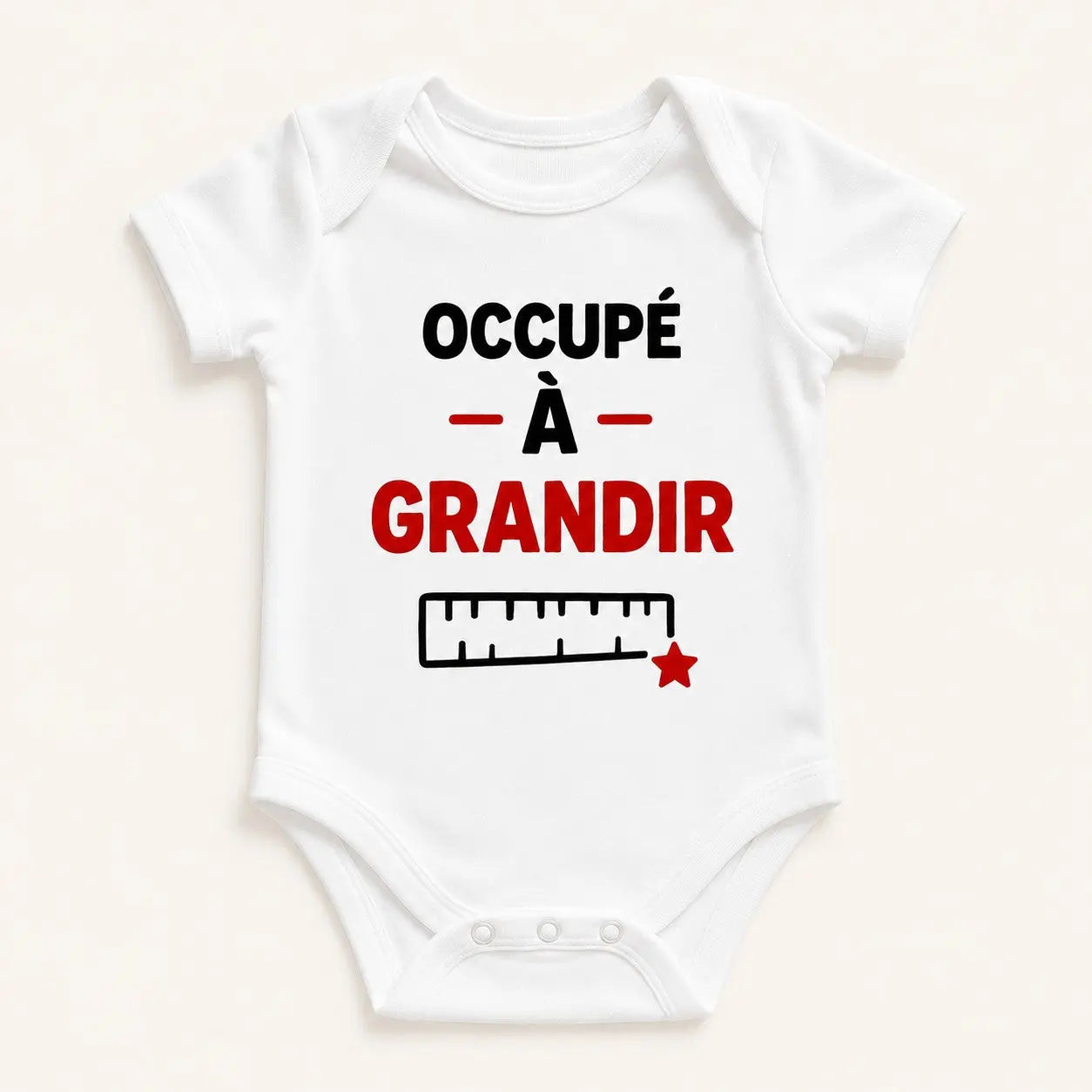 Body bébé NDC — Occupé à grandir blanc - packshot fond blanc