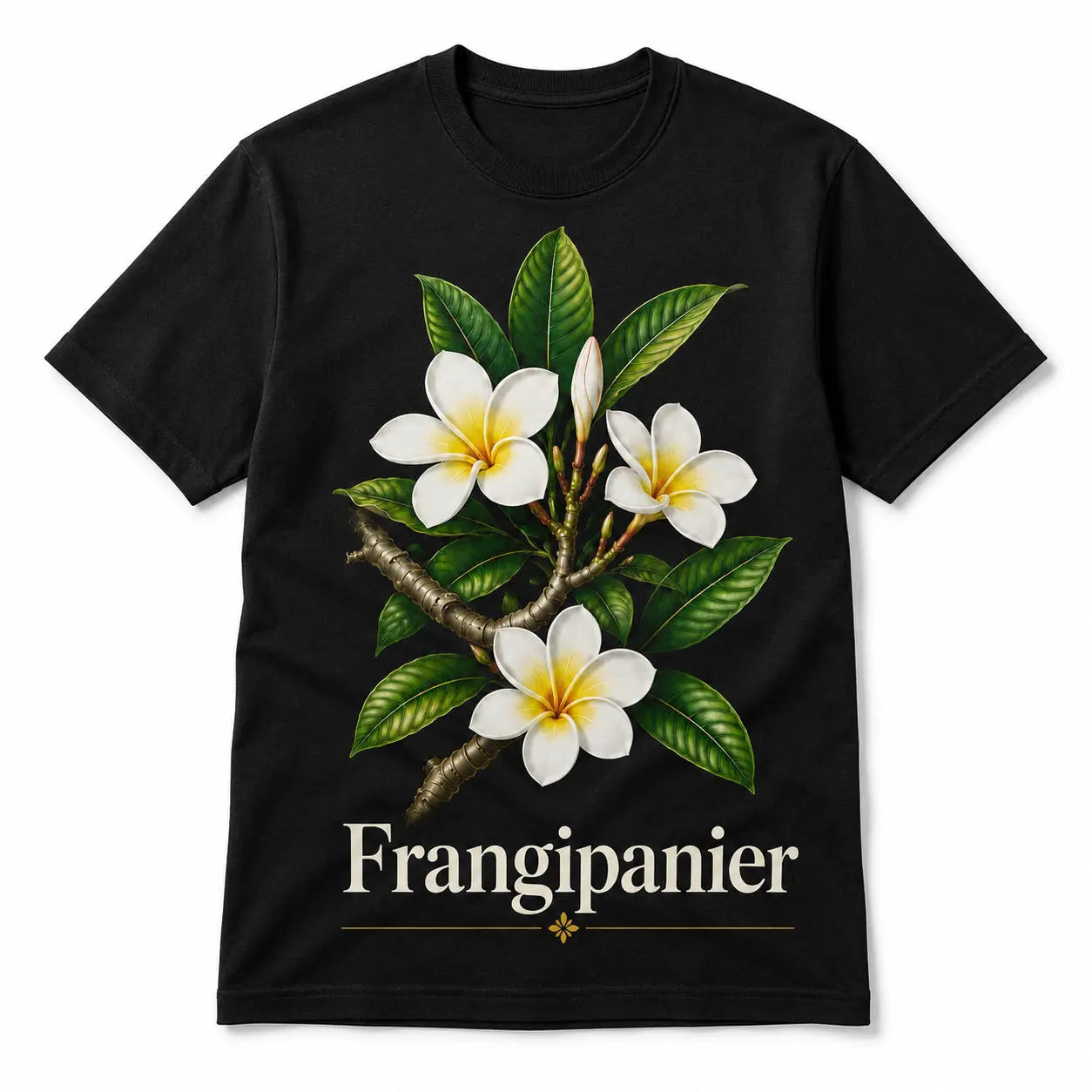 T-shirt NDC — Frangipanier noir - vue de face