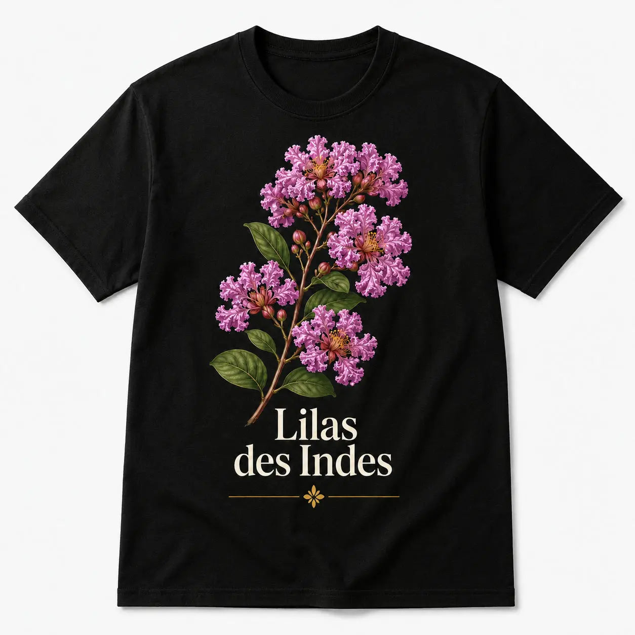 T-shirt NDC — Lilas des Indes noir - vue de face