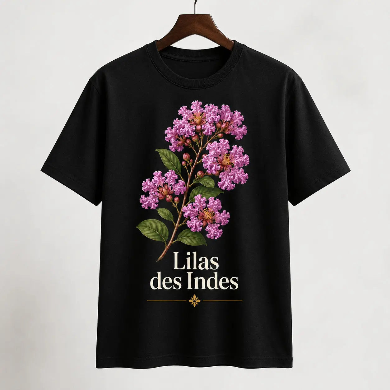 T-shirt NDC — Lilas des Indes noir - sur cintre