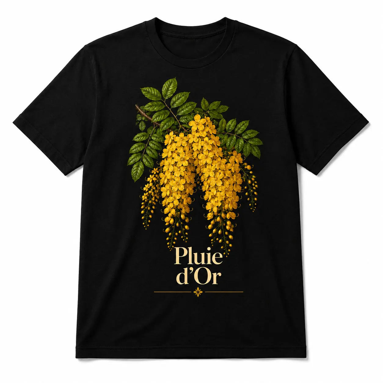 T-shirt NDC — Pluie d'Or noir - vue de face