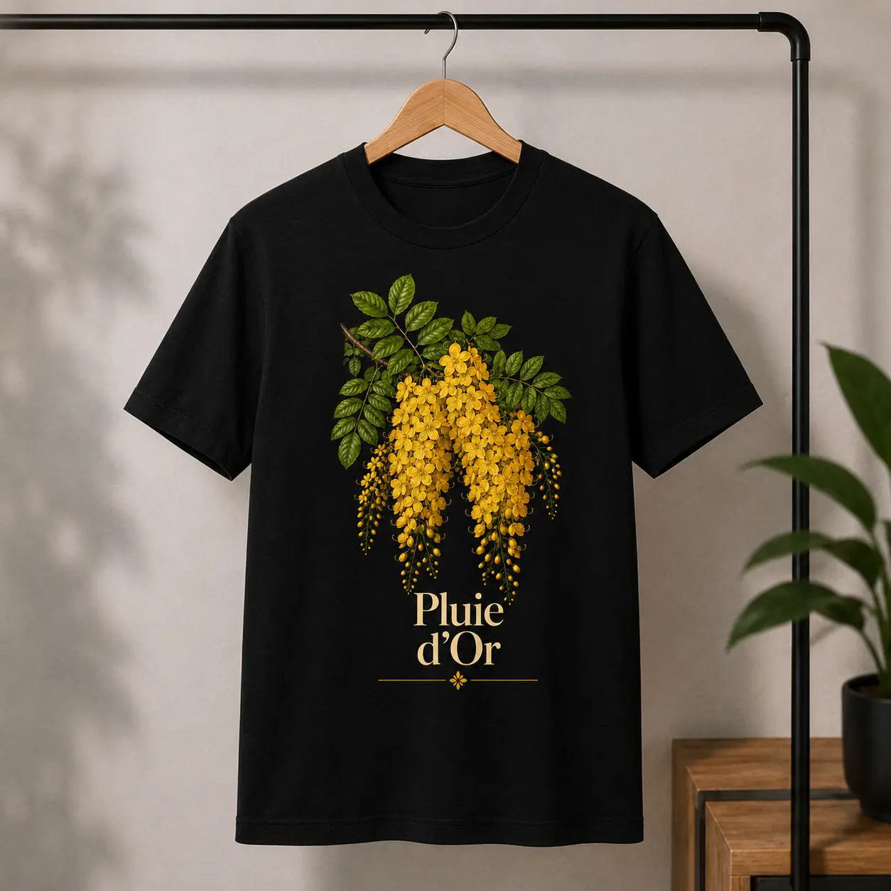 T-shirt NDC — Pluie d'Or noir - sur cintre